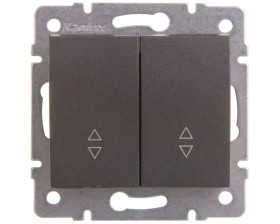 LOGI Łącznik podwójny schodowy śrubowy 10AX 250V grafit 021060141 25251