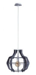 Lampa wisząca nowoczesna drewno 1xE27 BENTO GREY