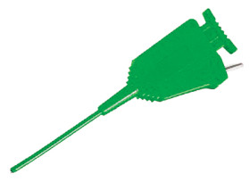 Zacisk testowy mini, Zielony, Mosiądz, stal