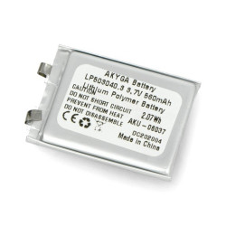 Akumulator Li-Pol Akyga 560mAh 1S 3,7V - 40x30x5mm