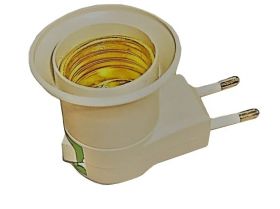 PRZEJSCIE GNIAZDA ZAROWKA E27 NA WTYK AC