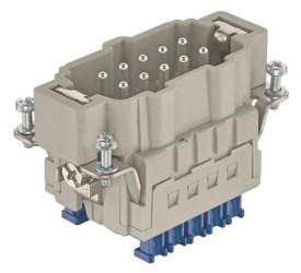 Wkładka złącza dużej mocy 10-pinowe HARTING 16A 10P Męski Zacisk klatkowy Montaż na panelu Proste