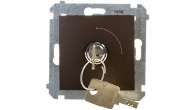 Simon 54 Łącznik Na Kluczyk Pojedynczy Dwupozycyjny 0-I Brąz Mat Dw1k.01/46