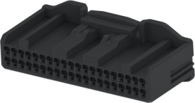 Socket, unequipped, 40 pole, straight, 2 rows, black, 1674312-2