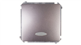 Simon Basic Łącznik Jednobiegunowy Z Podświetleniem, Szybkozłącza, Stal Inox...