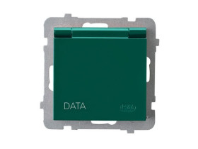 AS Gniazdo hermetyczne z uziemieniem DATA IP-44 wieczko w kolorze wyrobu zielony GPH-1GZD/m/12/w OSPEL