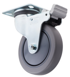 Koło samonastawne średnica kabla 125mm Płyta RS PRO 90kg wysokość całkowita 165mm