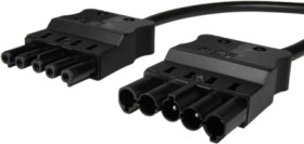 Device connection cable, plug, 5 pole, straight on plug, 5 pole, straight, H05VV-F3G1.5 mm², black, 1 m, AC 166 G VLC/515 SW 100