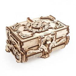 Antyczna szkatułka - model mechaniczny do składania - fornir - 185 elementów - Ugearsmodels 70089
