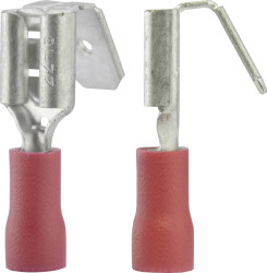 Konektor żeński, częściowa izolacja PCW, rozgałęzienie, 6.3x0.8 mm, 0.5-1.0 mm2, czerwon