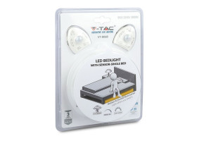 Zestaw 2x taśma LED z czujnikiem ruchu VT-8068 30 SMD 2835 pasek 12V 6W biała ciepła 3000K IP20 1,5m 2550 V-TAC