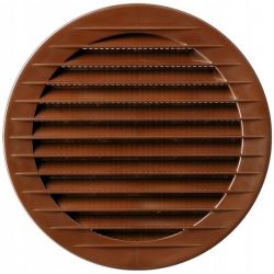 Kratka wentylacyjna okrągła z siatką fi:100mm brązowa airRoxy 02-147