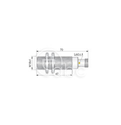Czujnik indukcyjny z metalowym czołem SMF18-C5 NPN NO H, SIM000043