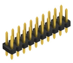 Pin header, 20 pole, pitch 2.54 mm, straight, black, 10058589