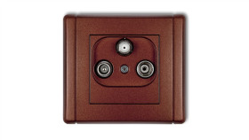 Flexi Gniazdo Antenowe Rtv-Sat Końcowe Multimedialne (Internet) Brązowy...