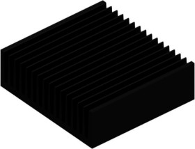 Extruded heatsink, (L x W x H) 150 x 160 x 50 mm, 1.25 to 0.55 K/W, black anodized, 10019943