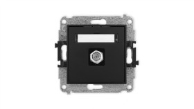 Icon Mechanizm Gniazda Antenowego Pojedynczego Typu F (Sat) Niklowany Czarny...