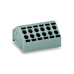 WAGO 806-110 10 Pole 20 Conductor 5mm 10A 45&#xB0; PCB Terminal Bl for Pin Strip Grey