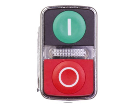 Przycisk sterowniczy 22mm podwójny czerwono/zielony 1Z 1R z samopowrotu z podświetleniem 24V AC/DC XB4BW73731B5