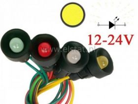 Kontrolka żółta LED 10mm 12-24V AC/DC