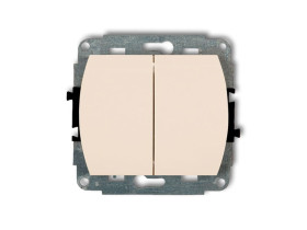 TREND Wyłącznik pojedynczy ze schodowym podświetlany (dwa klawisze bez piktogramów wspólne zasilanie) beżowy 1WP-10L.11 KARLIK
