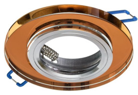 Oczko sufitowe szklane OKRĄGŁE. Kolor: BURSZTYN EKOS207 Milagro