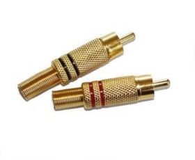 Wtyk RCA (chinch) lutowany na przewód złoty 5,6mm
