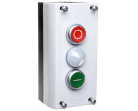 Kaseta sterownicza 3-otworowa START/STOP/lampka biała 2Z 2R szara IP67 M22-I3-M2 216533