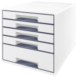 Leitz WOW Drawer Cabinet CUBE 5 Drawer white