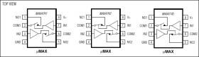 0.8Ω, Low-Voltage, Single-Supply Dual SPST Analog Switches