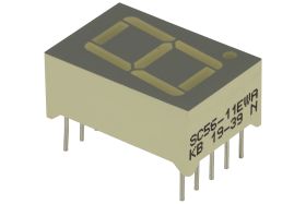 Wyświetlacz; LED; SC56-11EWA; pojedynczy; czerwony; katoda; 7-segmentowy; 14,22mm; 12,7mm; 19,05mm; Kolor tła: szary; 3,6÷6,4mcd