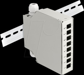 85931 Fiber optic distribution box, 8-port, top-hat rail, gray