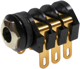 Gniazdo jack 6,35 mm Żeński Gniazdo jack Montaż na panelu Czarny 5A