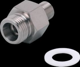 Screw-in adapter, 30 bar/3 MPa, M18, M12 for flow and temperature sensors, E40128