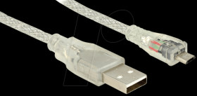 83898 Cable USB 2.0 Type-A male &gt; USB 2.0 Micro-B male 1 m transparent