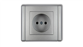 Flexi Gniazdo Pojedyncze B/U Srebrny Metalik 7Fgp-1P