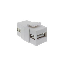 Łącznik USB 2.0 keystone biały Adapter, moduł Mediabox 45x45