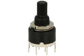 Przełącznik; obrotowy; SR16A-2x4-18T15; 4xON; 4 pozycje; bistabilny; na panel; przewlekany (THT); 2 tory; czarny; 0,3A; 60V DC;