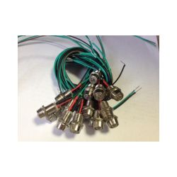 Kontrolka LED 8mm 12V żółta z przewodem - mw