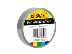 Taśma izolacyjna KEMOT 0,13x19x10Y klejąca szara