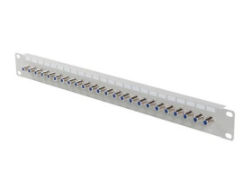 Patch panel 24 porty1U 19 ginazdo typ FBECZKA SZARY PPRF-R624-S