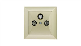 Opal Gniazdo Antenowe Rtv/Sat Przelotowe Metalizowany Piaskowy Gaps/P-Op