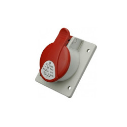 Gniazdo el. siłowe 32A 5P P/T 3-faz.podtynk. skośne z puszką