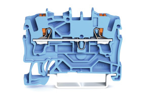 Blok zacisków przelotowych WAGO poziomy: Pojedynczy 22 → 12AWGWciskany zacisk Cage Clamp TOPJOB S, 2202 raster: