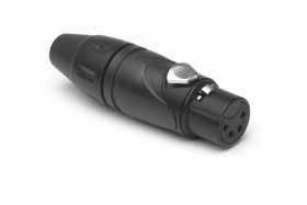 Złącze XLR 4 -pinowe Montaż na kablu XLR Żeński Czarny