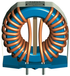 Dławik sieciowy 750 μH 24A Promieniowe -30 → +50% Wtyczka PC 3.2mΩ Rdc rdzeń ferrytowy