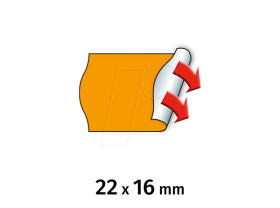 30007332 Price labels, 22x16 mm, permanent, orange, 6000 pieces