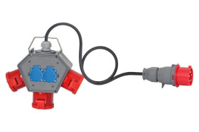 Rozdzielnica POLYBOX - gniazda 3x16A 5p, 2x230V, przewód OW 5x2,5mm2 - 3m z wtyczką 16A 5p