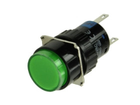 LAS1-AY-11/G/24 przełącznik chwilowy, podświetlany zielony OFF-(ON); 24V