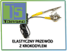 Elastic grounding conductor with crocodile clip